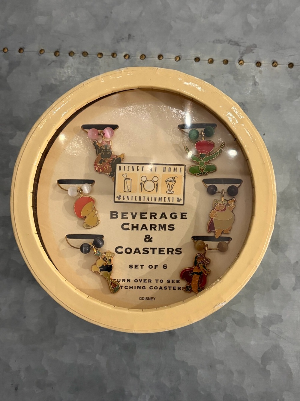 Disney Wine Charms and Coasters Set NIB Fantasia